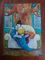 Illustrator Speshilova "Her Room" - Modern Ukrainian Postcard - Postcrossing - 2010s / Coffee - Fox - Ucrania