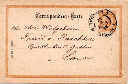 76651 - Österreich - 1893 - 2Kr OrtsGAKte TESCHEN - Lettres & Documents