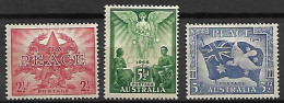 AUSTRALIE   -  1946 . Série   3  Val.  Neufs * . Paix - Mint Stamps