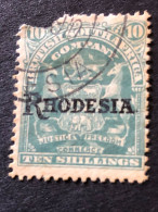 RHODESIA SG 112  10s Dull Green, Damaged  CV £24 - Rhodesia Del Sud (...-1964)
