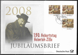 Germany. FDC Mi. 2640.   150th Birth Anniversary Of Rudolf Heinrich Zille.  FDC Cancellation On Big Envelope - 2001-2010