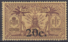 TIMBRE NOUVELLES HEBRIDES SURCHARGE N° 62 NEUF GOMME COLONIALE SANS CHARNIERE - Neufs