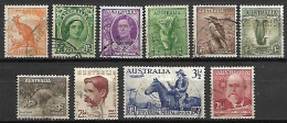 AUSTRALIE   -  1948 / 49  .  LOT  10  Val. Oblitérés . - Used Stamps