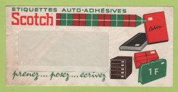 ENVELOPPE ANCIENNE VIDE ETIQUETTES AUTO ADHESIVES SCOTCH - Werbung