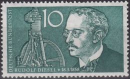 1958 BRD *F, Mi:DE 284, Sn:DE 783, Yt:DE 156, Sg:DE 1203, AFA:DE 1247, Un:DE 156, Rudolf Diesel - Ungebraucht