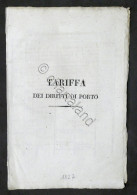 Regno Di Sardegna - Tariffa Dei Diritti Di Porto - 1827 - Non Classificati