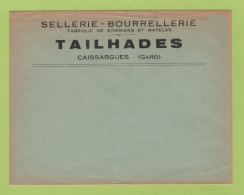 ENVELOPPE ANCIENNE VIDE SELLERIE BOURELLERIE TAILHADES CAISSARGUES GARD / FABRIQUE DE SOMMIERS ET MATELAS - Advertising