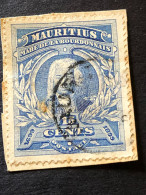 MAURITIUS SG 136  15c Ultramarine FU On Piece - Mauritius (...-1967)