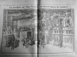 1911 EXCELSIOR ARTICLE DE PRESSE OPERA QUO VADIS LONDRES NOUGUES 1 JOURNAL ANCIEN - Plaques De Verre
