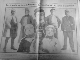 1911 EXCELSIOR ARTICLE DE PRESSE COMIC VILBERT TOURLOUROU COPPERFIELD 1 JOURNAL ANCIEN - Plaques De Verre