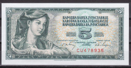 Yugoslavia-5 Dinara 1968 UNC - Yougoslavie