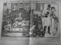 1911 EXCELSIOR ARTICLE DE PRESSE SAINT HUBERT DUCHESSE UZES MURAT 1 JOURNAL ANCIEN - Diapositivas De Vidrio