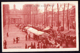 CPA 59 - ANZIN - LA PLACE UN JOUR DE MARCHE - Anzin