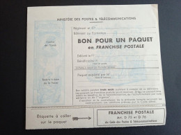 "Bon Pour Un Paquet En Franchise Postale" 15 Neuf - Timbres De Franchise Militaire