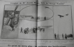 1912 EXCELSIOR ARTICLE DE PRESSE AVIATION FEMME MLLE HERVEU 1 JOURNAL ANCIEN - Plaques De Verre