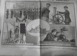 1912 EXCELSIOR ARTICLE DE PRESSE MARINE VAISSEAU ECOLE JEANNE D ARC 1 JOURNAL ANCIEN - Plaques De Verre