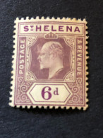 SAINT HELENA SG 67  6d Purple  MH*  CV £48 - Saint Helena Island