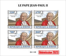 Burundi 2023, Pope J. Paul II, Sheetlet3 IMPERFORATED - Nuevos