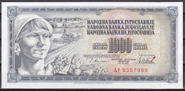 Yugoslavia-1000 Dinara 1978 AF Serie Error GUVERNE,UNC - Yugoslavia