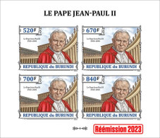 Burundi 2023, Pope J. Paul II, Sheetlet3 IMPERFORATED - Päpste