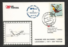 Brèsil Brasil Portugal Premier Vol TAP Lockheed TriStar Salvador Lisbonne Lisboa 1983 First Flight Brazil Lisbon - Aéreo