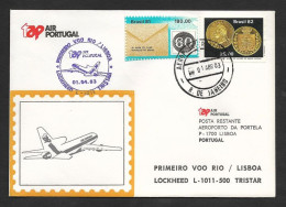 Brèsil Brasil Portugal Premier Vol TAP Lockheed TriStar Rio De Janeiro Lisbonne Lisboa 1983 First Flight Brazil Lisbon - Aéreo