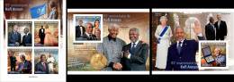 Centrafrica 2023, Kofi Annan, Mandela, Queen Elisabeth, 4val In BF +2BF IMPERFORATED - Repubblica Centroafricana