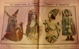 1912 EXCELSIOR ARTICLE DE PRESSE CHATELET THAMAR BALAKIREW 1 JOURNA ANCIEN - Plaques De Verre