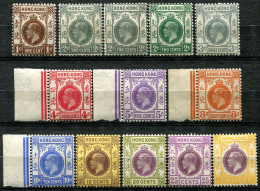 Z3752 HONG KONG CINA CHINA 1921-37 KGV Lotto Di 13 Francobolli Nuovi MH*-MNH**, Valore Catalogo € 148,  Buone E Ottime C - Unused Stamps