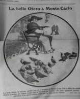 1912 EXCELSIOR ARTICLE DE PRESSE MONTE CARLO BELLE OTERO COLOMBE 1 JOURNA ANCIEN - Plaques De Verre