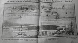 1912 EXCELSIOR ARTICLE DE PRESSE AVIATION MARITIME CROISEUR FOUDRE 1 JOURNA ANCIEN - Plaques De Verre