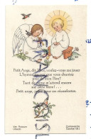 Petit Ange Musicien Et Enfant Jésus Assis Sur Un Banc, Oiseau, Fleurs :" Petit Ange, Dit Jésus, Voulez-vous Me Jouer..." - Santini