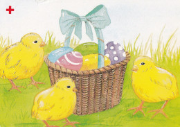 Postal Stationery - Chicks & Eggs In The Basket - Happy Easter - Red Cross 1991 - Suomi Finland - Postage Paid - Interi Postali