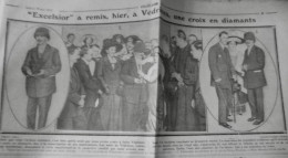 1912 EXCELSIOR ARTICLE DE PRESSE AVIATION VEDRINES CROIX DIAMANTS 1 JOURNA ANCIEN - Glasplaten