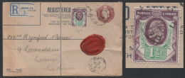 GB / 1911 PERFIN "G" (GRINDLAY & Co) WAX SEAL ON RGD COVER ==> SWITZERLAND (ref 9012) - Gezähnt (perforiert)