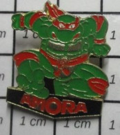 1920  Pin's Pins / Beau Et Rare / ALIMENTATION / AMORA TORTUE NINJA ROUGE MOUTARDE - Alimentation