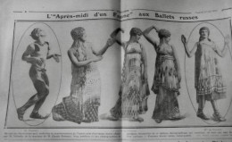 1912 EXCELSIOR ARTICLE DE PRESSE FAUNE BALLET RUSSE NIJINSKI 1 JOURNA ANCIEN - Plaques De Verre