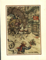 Carte Double Illustration Anton Pieck -    Diligence, Chevaux - Pieck, Anton