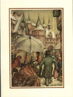 Carte Double Illustration Anton Pieck -    Marché, Personnages - Pieck, Anton