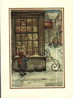 Carte Double Illustration Anton Pieck -      Enfant, Vitrine, Neige - Pieck, Anton