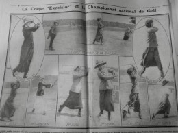 1912 EXCELSIOR ARTICLE DE PRESSE PARIS GOLF FEMININ MLES MALLET BELLET 1 JOURNAL ANCIEN - Plaques De Verre