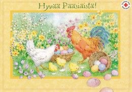 Postal Stationery - Cock & Chicken - Eggs - Chicks - Easter - Red Cross - Suomi Finland - Postage Paid - Interi Postali