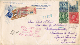 54544. Carta Certificada CHICAGO (Illinois) Label New York 1905. Comercial Milwaukee - Lettres & Documents