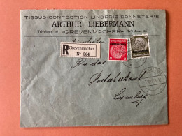 Luxemburg Grevenmacher . Arthur Liebermann   Briefumschlag 1940 - 1940-1944 Deutsche Besatzung