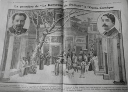 1912 EXCELSIOR ARTICLE DE PRESSE OPERA COMIQUE DANSEUSE DE POMPEI 1 JOURNAL ANCIEN - Glasplaten