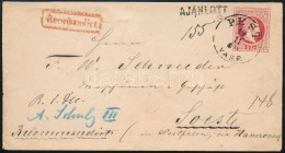 1869 5kr Díjjegyes Ajánlott Boríték, Hátoldalon 2 X 5kr Kiegészítéssel "PEST / VASP." - Soest - Otros & Sin Clasificación