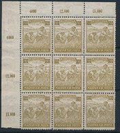 ** 1924 Arató 600/800f ívsarki 9-es Tömbben (50-80.000) - Other & Unclassified