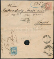 1875 5kr Díjjegyes Ajánlott Levél, 10kr Kiegészítéssel (korai Felhasználás) "BUDAPESt / FŐPOSTA" - "LUGOS / KRASSÓ.M." - Autres & Non Classés