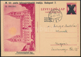 1941 B-2 Városképes Díjjegyes Levelezőlap Postaszolgálati Felülnyomással Felhasználva - Autres & Non Classés