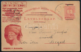 1906 Török Bankház Antonia Reklámfelülnyomású Milleniumi Díjjegyes Képeslap 5f Turul Bérmentesítéssel Felhasználva (bély - Other & Unclassified